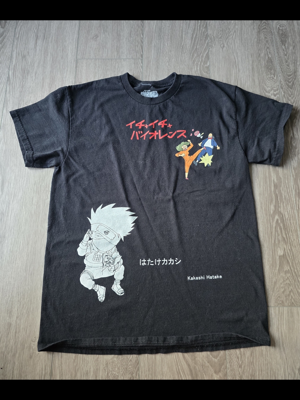 Naruto Shippuden Kakashi Hatake Icha Icha Violence Tee Black Anime Graphic M